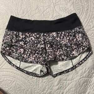 Floral lululemon speed up shorts
